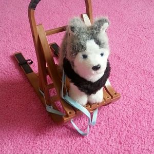 American Girl snow dog and sled
