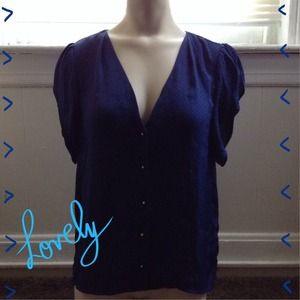 Navy Polka Dot Blouse