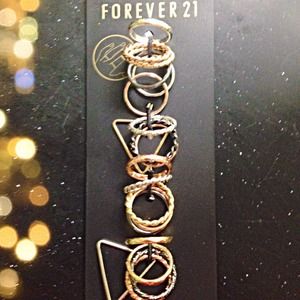 FOREVER 21 Gold, Silver,Gray &Bronze ring/midrings
