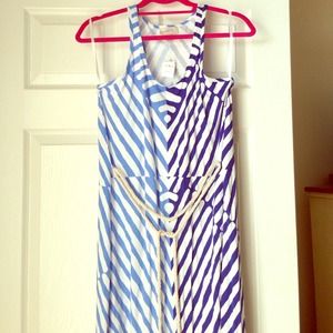 Printed maxi dress with rope belt