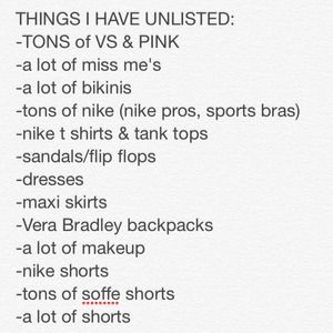 THINGS I HAVE UNLISTED💕