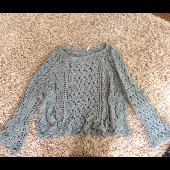 Free people green knit sweater