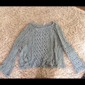 Free people green knit sweater