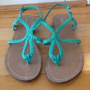 Merona Sea-Green Strap Sandals.