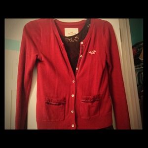 Dark red colored Hollister cardigan