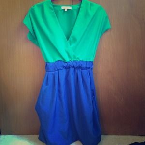 Green and blue dress!