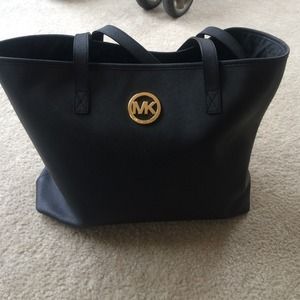 Michael Kors black saffiano leather tote
