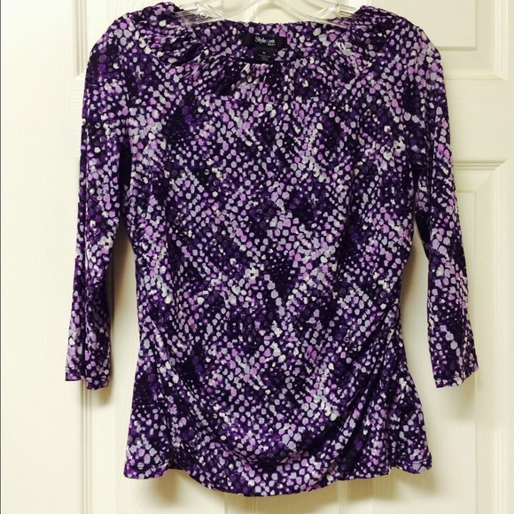 🚫🚫BUNDLED🚫🚫Purple Dot Style & Co. Blouse 💜