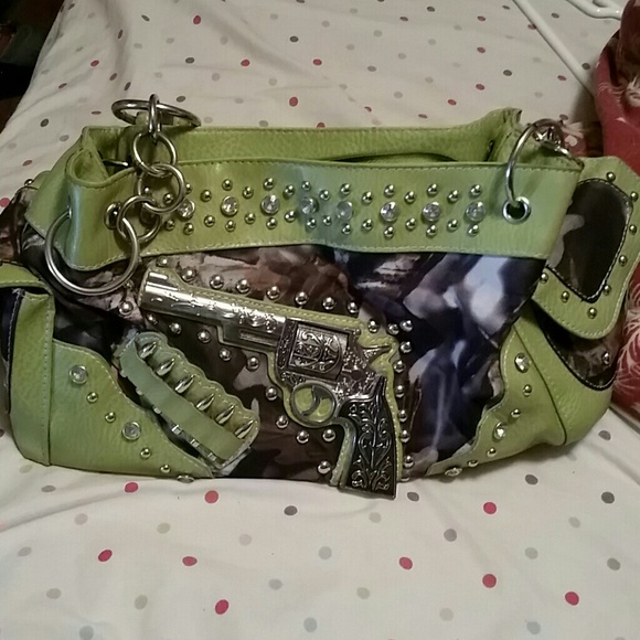 Camo and lime green bag