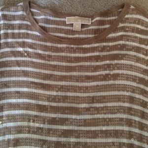 Michael Kors Sequin crewneck long sleeve dress