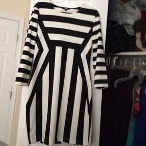 Black and cream striped dress