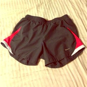 Red and black Nike shorts