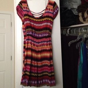 Colorful cutout baby doll dress