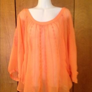 Ladies Sunburst orange  blouse