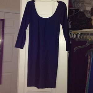 Backless navy blue dress