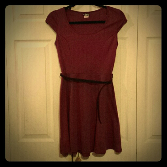 Burgundy cap sleeve dress