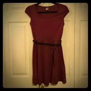 Burgundy cap sleeve dress