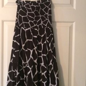 Michael Kors strapless brown giraffe print dress