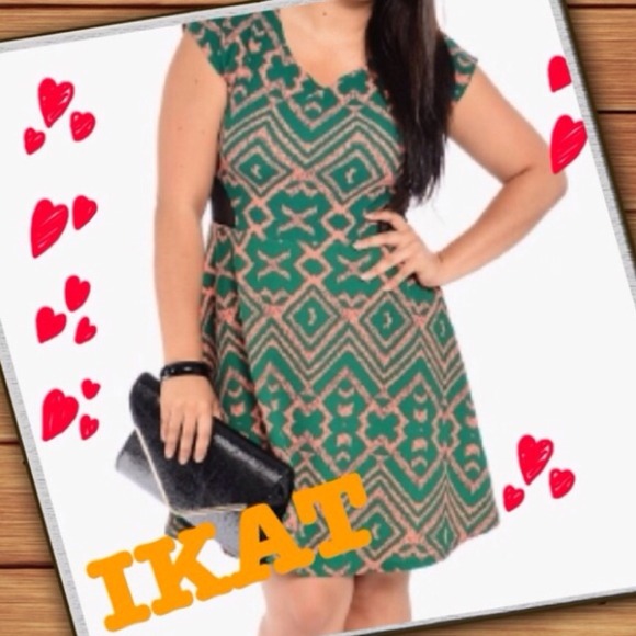 🎉HOST PICK URBAN GLAM🎉PLUSSIZE IKAT TRIBAL DRESS - Picture 4 of 4