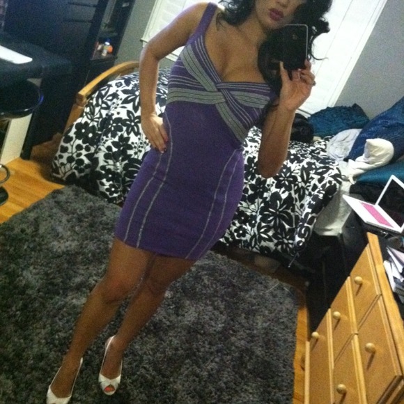 Purple bandage Hot Miami Style dress size m