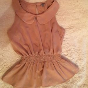 Rose blush peplum top