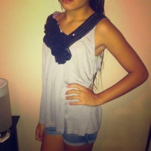 Grey Rose black dressy top