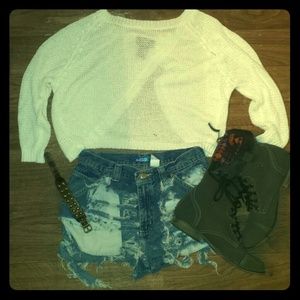 White mesh sweater