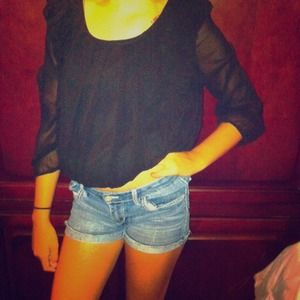 Sheer black floral top