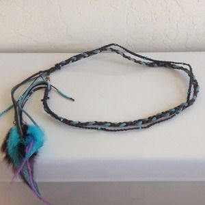 Blue Brown Hippie Headband
