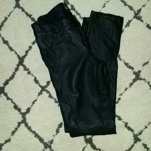 Black Leather Top Shop Pants