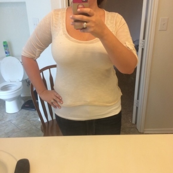 Pearl embellished hi lie shirt