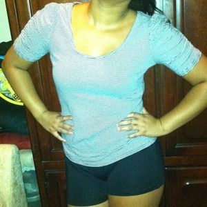 Black and white striped top