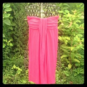 H&M Hot Coral strapless stretch dress