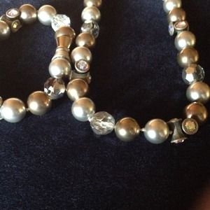 Silver Jeweled & Beaded Necklace and Bracelet Set