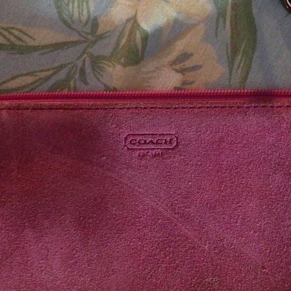 Coach pink suede wristlet - Picture 2 of 2