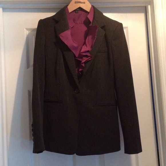 Express Dark Gray Suit Jacket Size 4