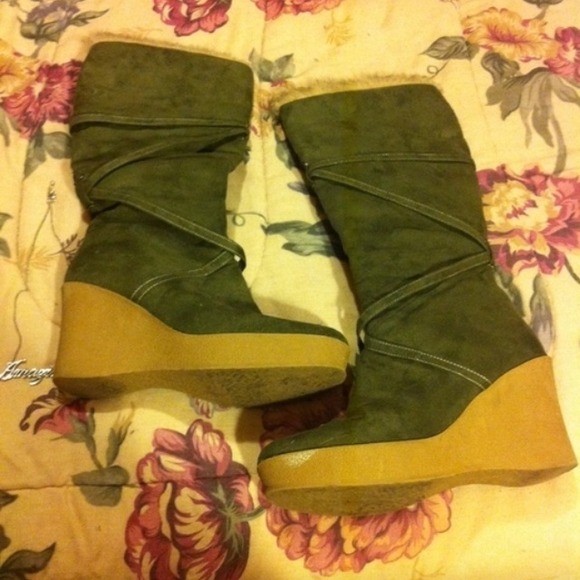 Tall green boots