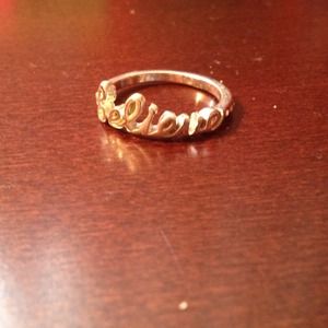 Silver 'Believe' Ring