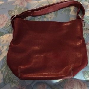 Red leather Coach purse