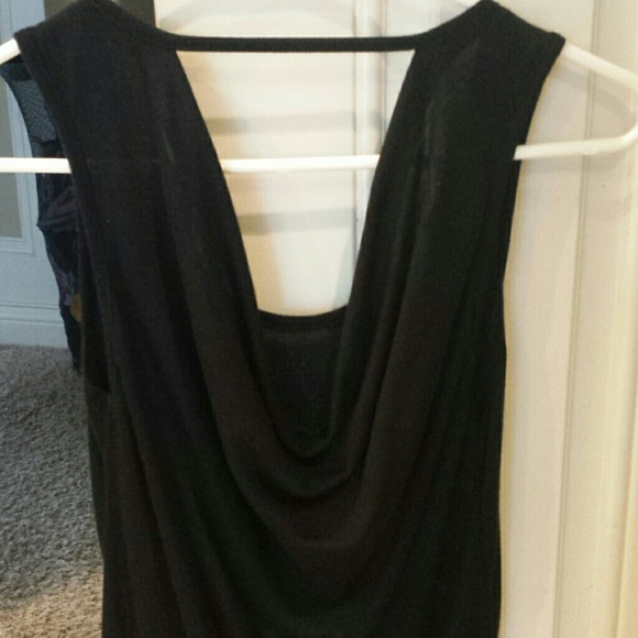Black with blue/silver beading tank top - Picture 3 of 4