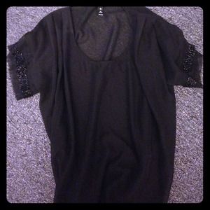 Aqua see thru black blouse! Perfect for going out.