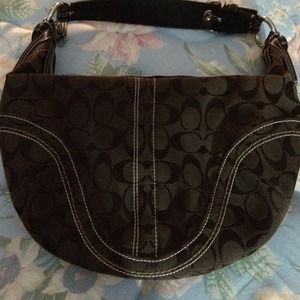 Brown canvas Coach bag