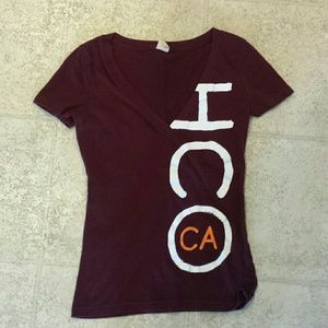 Hollister V - neck Shirt (Maroon)