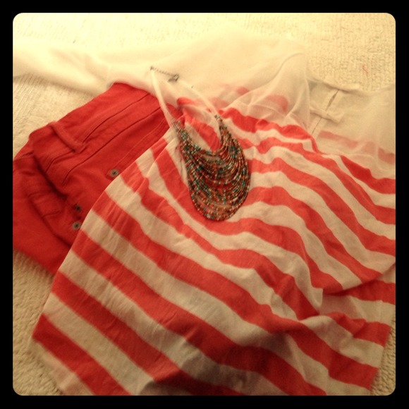 Lauren Conrad Pink Stripe top