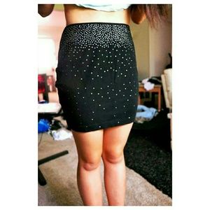 Black sequined skirt