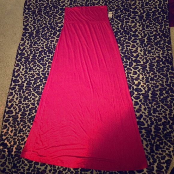 Pink maxi skirt