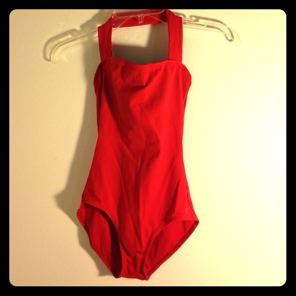 Bright red Capezio Halter Dancewear Leotard