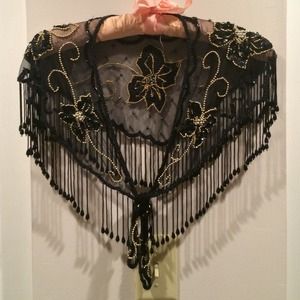 Beautiful Vintage Beaded Shawl