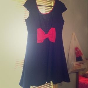 Charlotte Russe skater dress w pink bow 💞