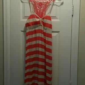 Pink and white sun dress